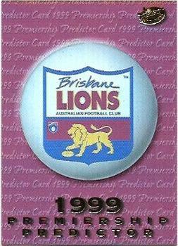 1999 Select AFL Premiere - Premiership Predictors #PC2 Brisbane Lions Front